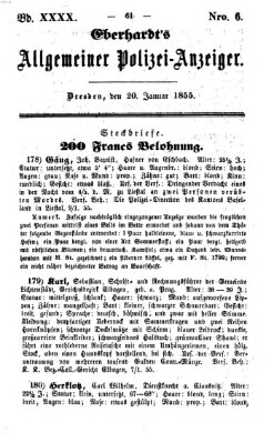 Eberhardt's allgemeiner Polizei-Anzeiger (Allgemeiner Polizei-Anzeiger) Samstag 20. Januar 1855