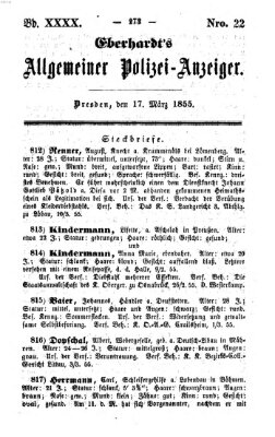Eberhardt's allgemeiner Polizei-Anzeiger (Allgemeiner Polizei-Anzeiger) Samstag 17. März 1855