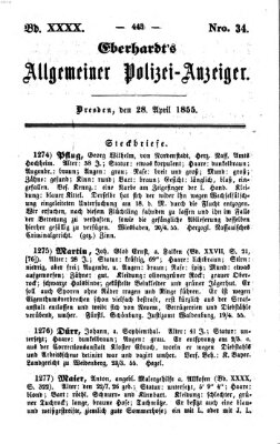 Eberhardt's allgemeiner Polizei-Anzeiger (Allgemeiner Polizei-Anzeiger) Samstag 28. April 1855