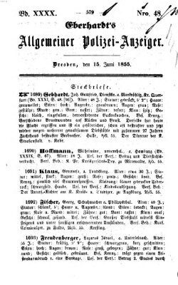 Eberhardt's allgemeiner Polizei-Anzeiger (Allgemeiner Polizei-Anzeiger) Freitag 15. Juni 1855
