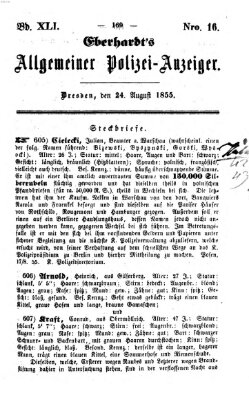 Eberhardt's allgemeiner Polizei-Anzeiger (Allgemeiner Polizei-Anzeiger) Freitag 24. August 1855