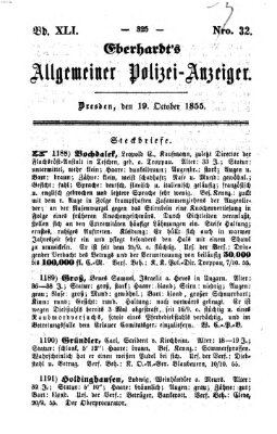 Eberhardt's allgemeiner Polizei-Anzeiger (Allgemeiner Polizei-Anzeiger) Freitag 19. Oktober 1855