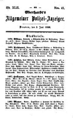 Eberhardt's allgemeiner Polizei-Anzeiger (Allgemeiner Polizei-Anzeiger) Donnerstag 5. Juni 1856