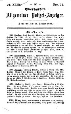Eberhardt's allgemeiner Polizei-Anzeiger (Allgemeiner Polizei-Anzeiger) Freitag 24. Oktober 1856