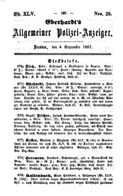 Eberhardt's allgemeiner Polizei-Anzeiger (Allgemeiner Polizei-Anzeiger) Freitag 4. September 1857