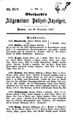 Eberhardt's allgemeiner Polizei-Anzeiger (Allgemeiner Polizei-Anzeiger) Donnerstag 24. September 1857
