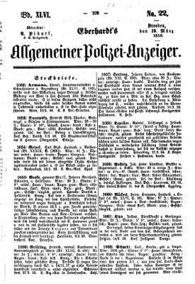 Eberhardt's allgemeiner Polizei-Anzeiger (Allgemeiner Polizei-Anzeiger) Freitag 19. März 1858