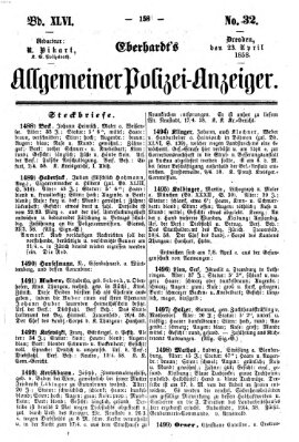 Eberhardt's allgemeiner Polizei-Anzeiger (Allgemeiner Polizei-Anzeiger) Freitag 23. April 1858