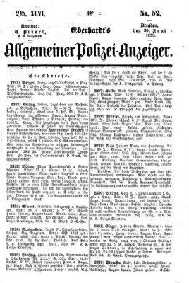 Eberhardt's allgemeiner Polizei-Anzeiger (Allgemeiner Polizei-Anzeiger) Mittwoch 30. Juni 1858