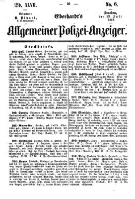 Eberhardt's allgemeiner Polizei-Anzeiger (Allgemeiner Polizei-Anzeiger) Freitag 23. Juli 1858