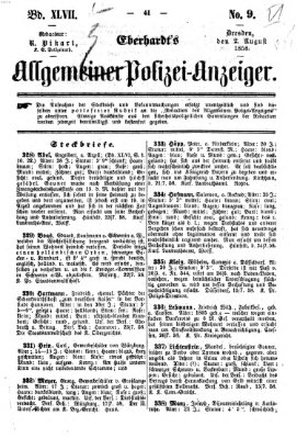 Eberhardt's allgemeiner Polizei-Anzeiger (Allgemeiner Polizei-Anzeiger) Montag 2. August 1858