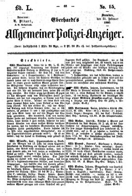 Eberhardt's allgemeiner Polizei-Anzeiger (Allgemeiner Polizei-Anzeiger) Dienstag 21. Februar 1860
