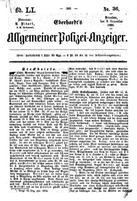 Eberhardt's allgemeiner Polizei-Anzeiger (Allgemeiner Polizei-Anzeiger) Samstag 3. November 1860