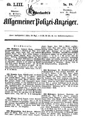 Eberhardt's allgemeiner Polizei-Anzeiger (Allgemeiner Polizei-Anzeiger) Samstag 31. August 1861