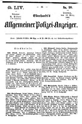 Eberhardt's allgemeiner Polizei-Anzeiger (Allgemeiner Polizei-Anzeiger) Mittwoch 12. März 1862