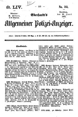 Eberhardt's allgemeiner Polizei-Anzeiger (Allgemeiner Polizei-Anzeiger) Montag 30. Juni 1862