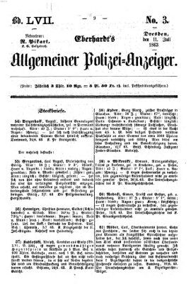 Eberhardt's allgemeiner Polizei-Anzeiger (Allgemeiner Polizei-Anzeiger) Samstag 11. Juli 1863