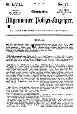 Eberhardt's allgemeiner Polizei-Anzeiger (Allgemeiner Polizei-Anzeiger) Mittwoch 23. September 1863