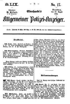 Eberhardt's allgemeiner Polizei-Anzeiger (Allgemeiner Polizei-Anzeiger) Samstag 27. August 1864