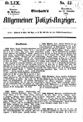 Eberhardt's allgemeiner Polizei-Anzeiger (Allgemeiner Polizei-Anzeiger) Mittwoch 23. November 1864