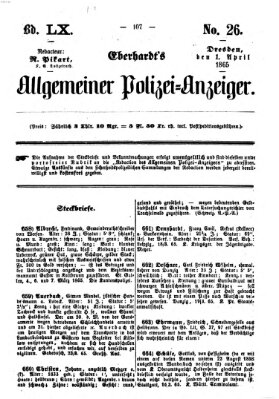 Eberhardt's allgemeiner Polizei-Anzeiger (Allgemeiner Polizei-Anzeiger) Samstag 1. April 1865