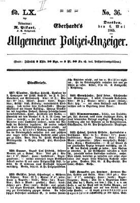 Eberhardt's allgemeiner Polizei-Anzeiger (Allgemeiner Polizei-Anzeiger) Samstag 6. Mai 1865