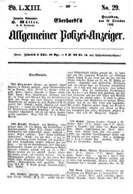 Eberhardt's allgemeiner Polizei-Anzeiger (Allgemeiner Polizei-Anzeiger) Mittwoch 10. Oktober 1866