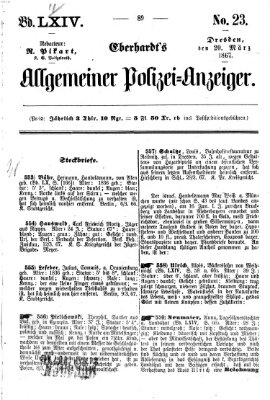 Eberhardt's allgemeiner Polizei-Anzeiger (Allgemeiner Polizei-Anzeiger) Mittwoch 20. März 1867