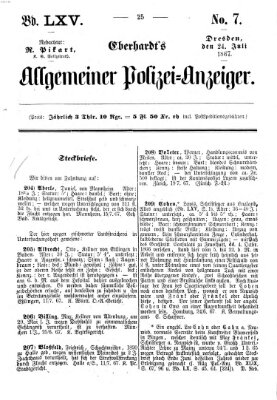 Eberhardt's allgemeiner Polizei-Anzeiger (Allgemeiner Polizei-Anzeiger) Mittwoch 24. Juli 1867