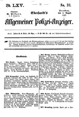 Eberhardt's allgemeiner Polizei-Anzeiger (Allgemeiner Polizei-Anzeiger) Samstag 3. August 1867