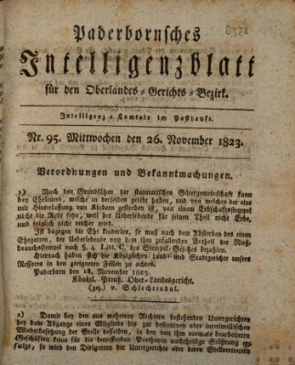 Paderbornsches Intelligenzblatt Mittwoch 26. November 1823