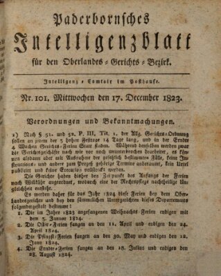 Paderbornsches Intelligenzblatt Mittwoch 17. Dezember 1823
