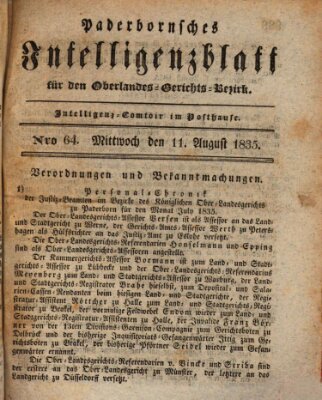 Paderbornsches Intelligenzblatt Dienstag 11. August 1835