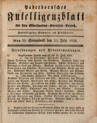Paderbornsches Intelligenzblatt Samstag 23. Juli 1836
