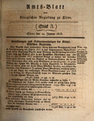 Amtsblatt der Königlichen Regierung zu Cleve Samstag 24. Januar 1818