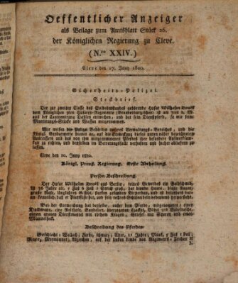 Amtsblatt der Königlichen Regierung zu Cleve Samstag 17. Juni 1820