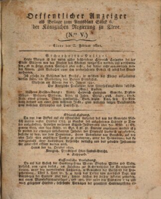 Amtsblatt der Königlichen Regierung zu Cleve Samstag 3. Februar 1821