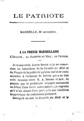 Le patriote Mittwoch 30. November 1870