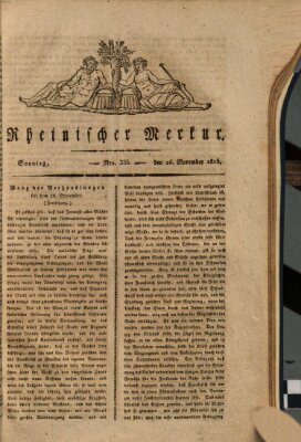 Rheinischer Merkur Sonntag 26. November 1815