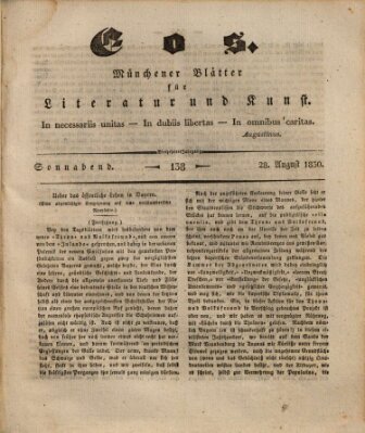 Eos Samstag 28. August 1830