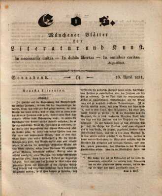 Eos Samstag 16. April 1831