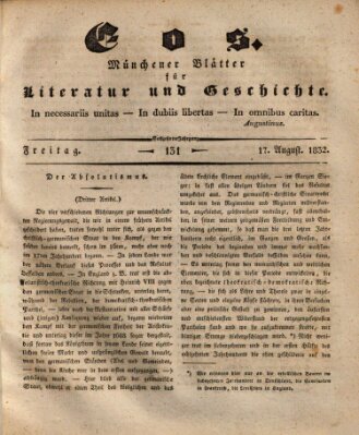 Eos Freitag 17. August 1832