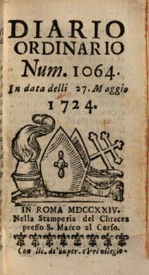 Diario ordinario Samstag 27. Mai 1724