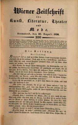 Wiener Zeitschrift für Kunst, Literatur, Theater und Mode Samstag 20. August 1836