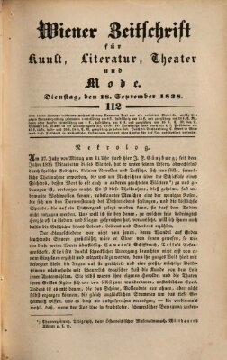 Wiener Zeitschrift für Kunst, Literatur, Theater und Mode Dienstag 18. September 1838