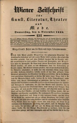 Wiener Zeitschrift für Kunst, Literatur, Theater und Mode Donnerstag 8. November 1838