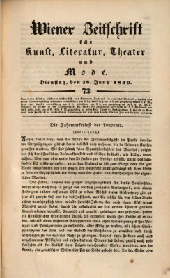 Wiener Zeitschrift für Kunst, Literatur, Theater und Mode Dienstag 18. Juni 1839