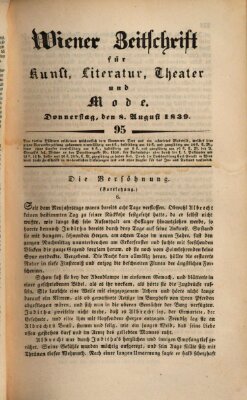 Wiener Zeitschrift für Kunst, Literatur, Theater und Mode Donnerstag 8. August 1839