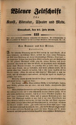 Wiener Zeitschrift für Kunst, Literatur, Theater und Mode Samstag 25. Juli 1840