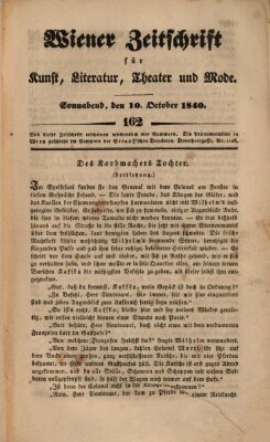 Wiener Zeitschrift für Kunst, Literatur, Theater und Mode Samstag 10. Oktober 1840